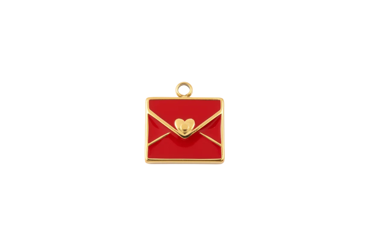 Briefumschlag Charm in Rot mit Herz