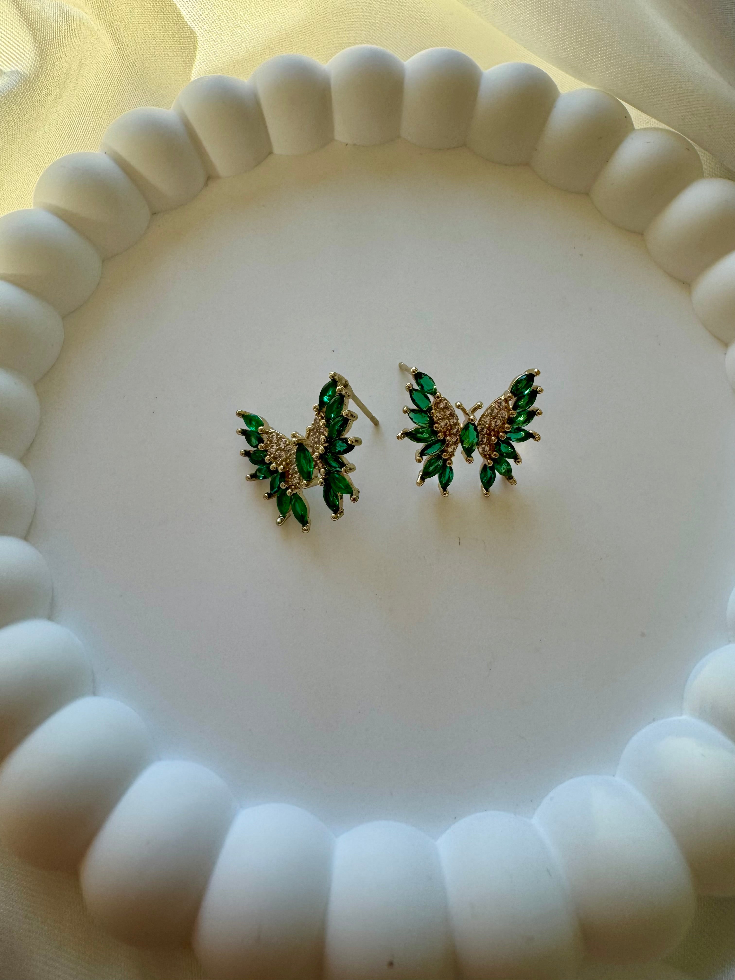 Green Butterfly Ohrringe| Nickelfrei