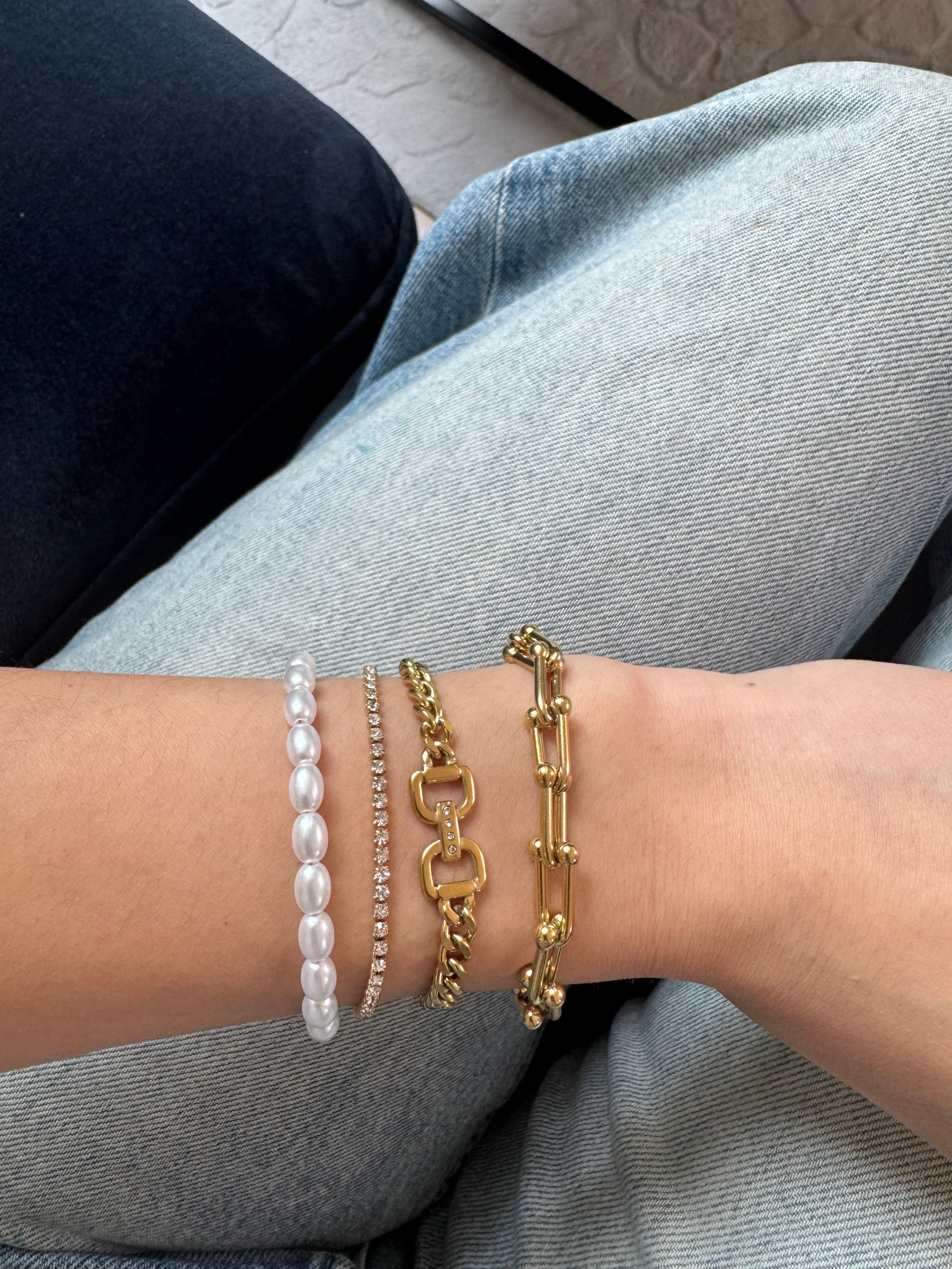 Tennis Pearl Armband| 316L
