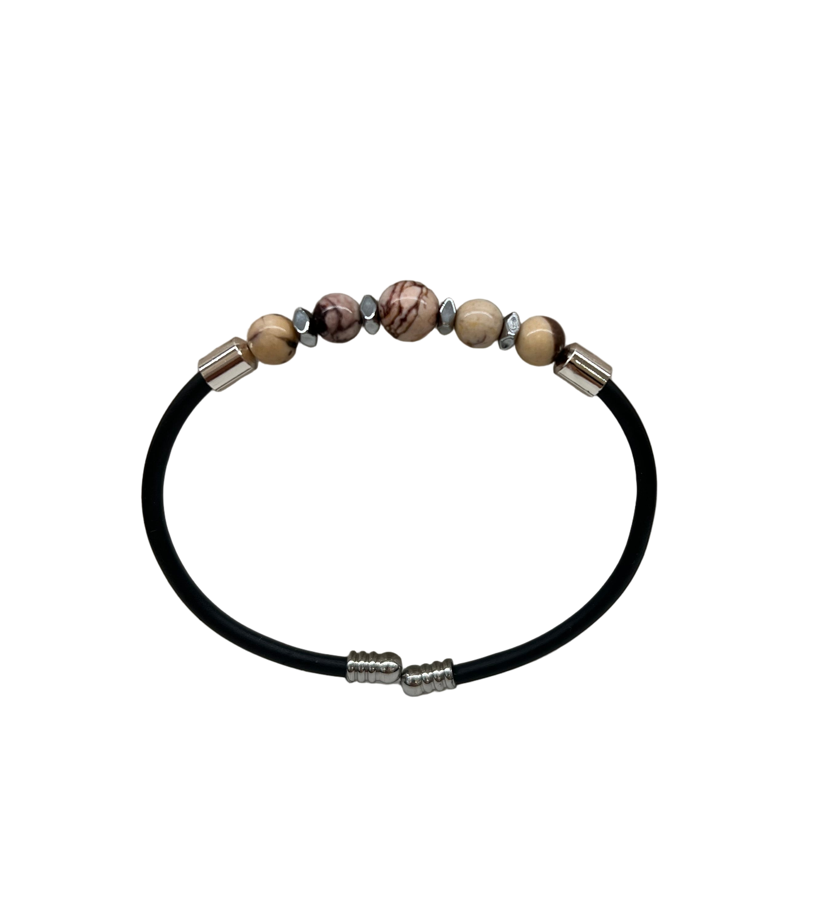 Armband mit beige-braunen Jaspis-Perlen