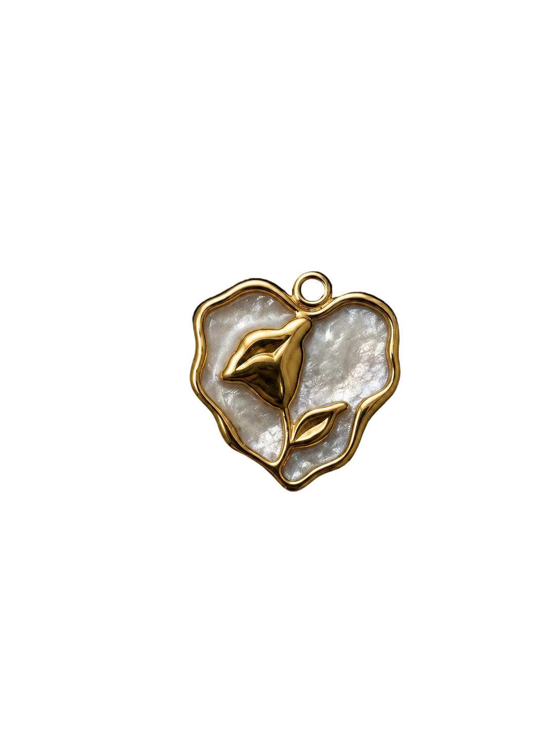 Vintage Herzmedaillon Charm mit Rosenmotiv