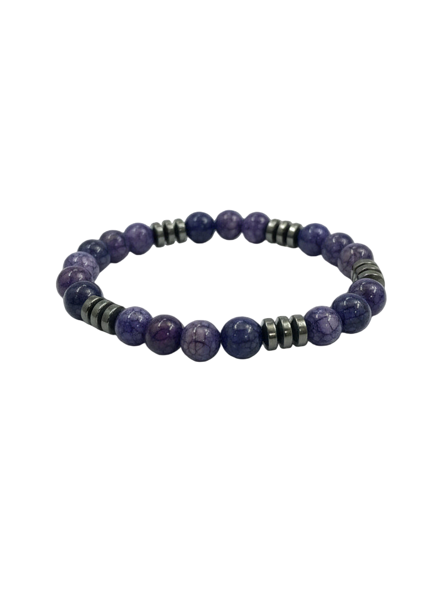 Lila Jaspis & Hämatit – Armband der Intuition