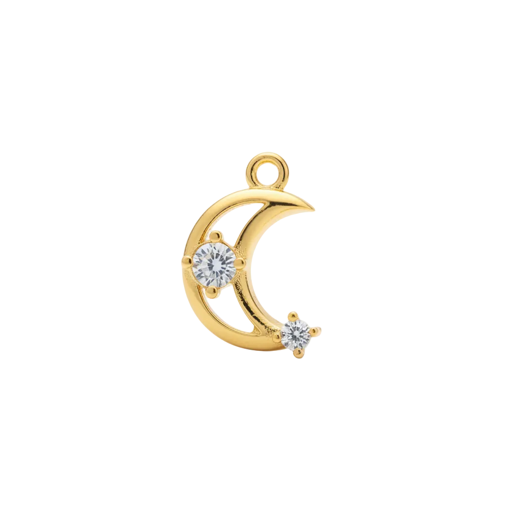 Mond Charm mit Kristallen