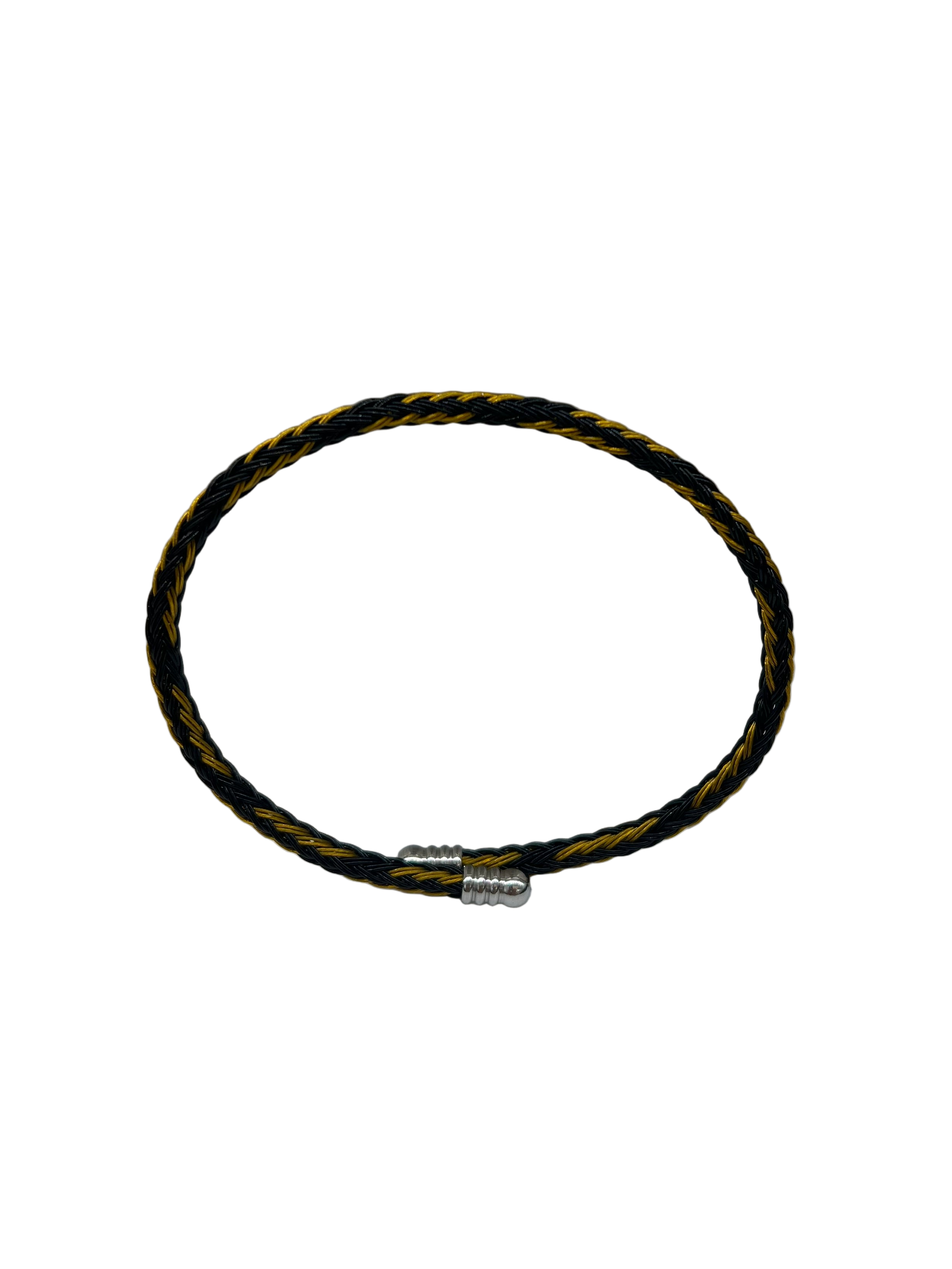 Geflochtenes Armband in Schwarz-Gelb