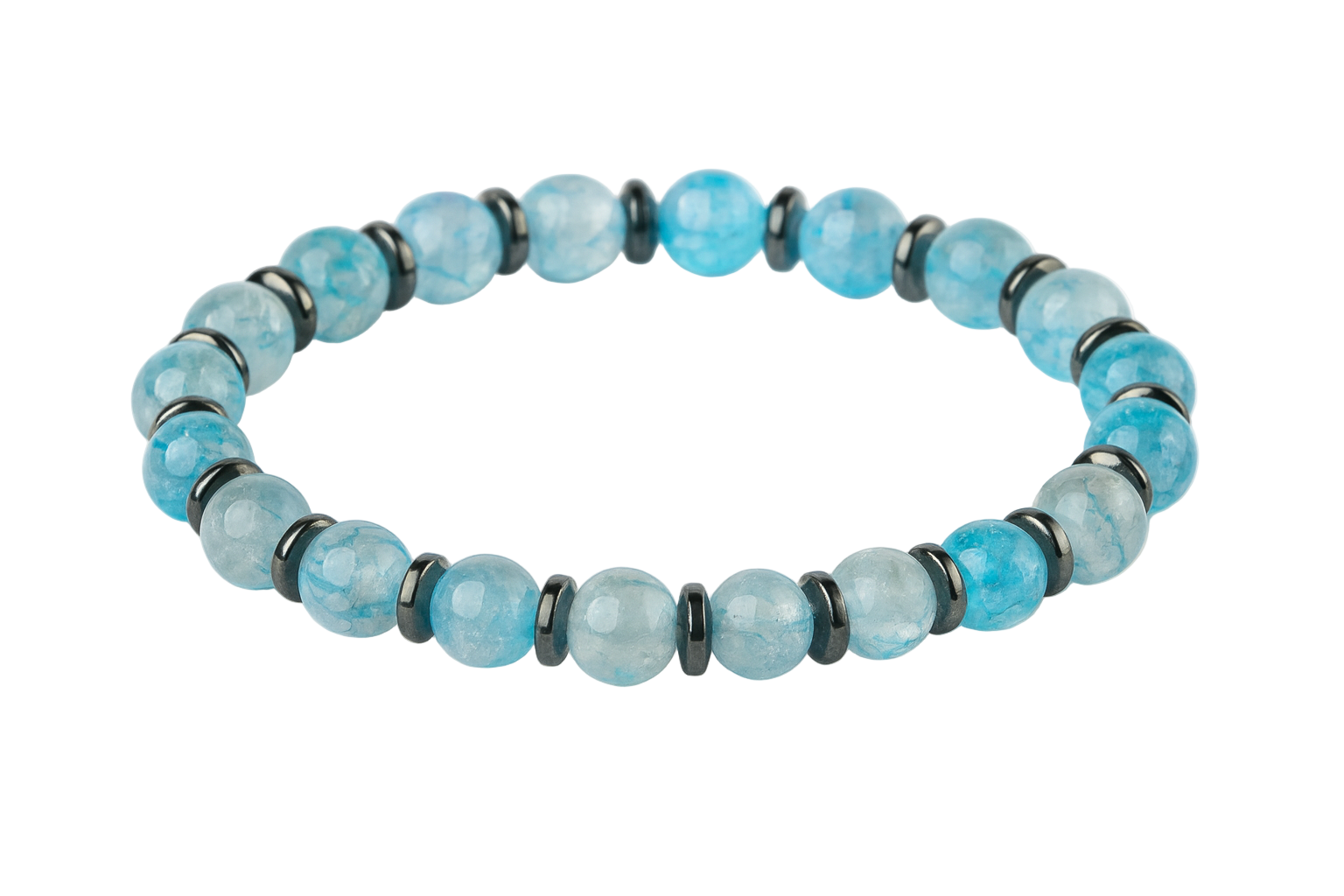 Blauer Achat & Hämatit – Armband der Ruhe