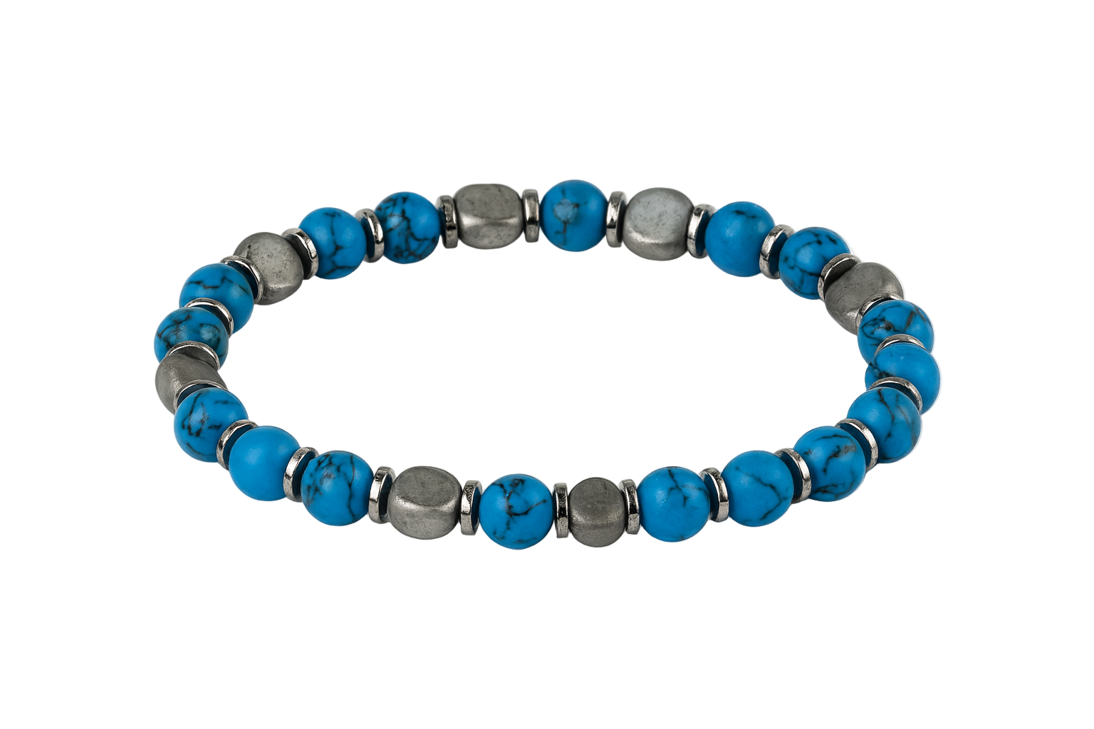 Blauer Magnesit & Hämatit – Armband der Klarheit