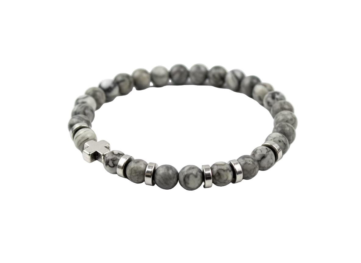 Grey Harmony – Armband aus Jaspis & Hämatit