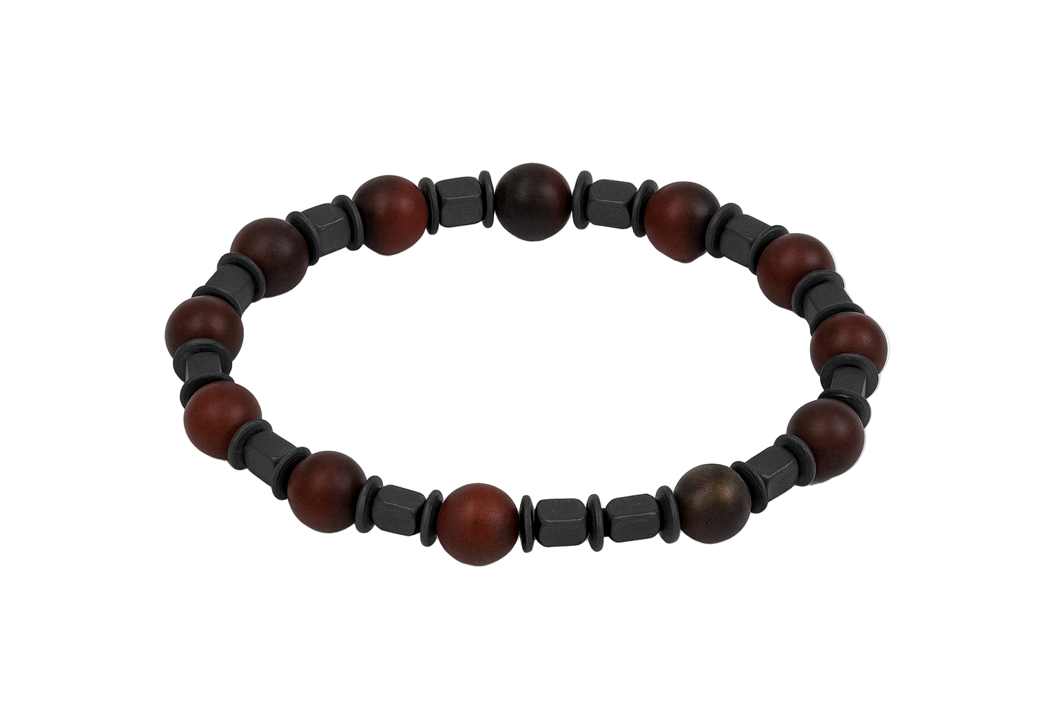 Mahagoni-Obsidian & Hämatit – Armband der Stärke