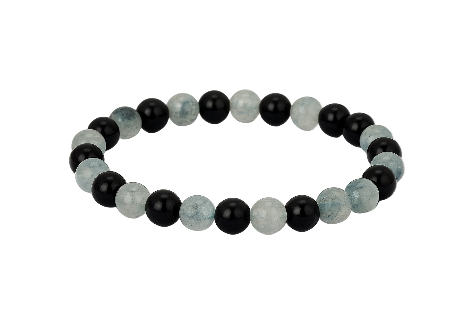 Aquamarin & Onyx – Armband der Gelassenheit
