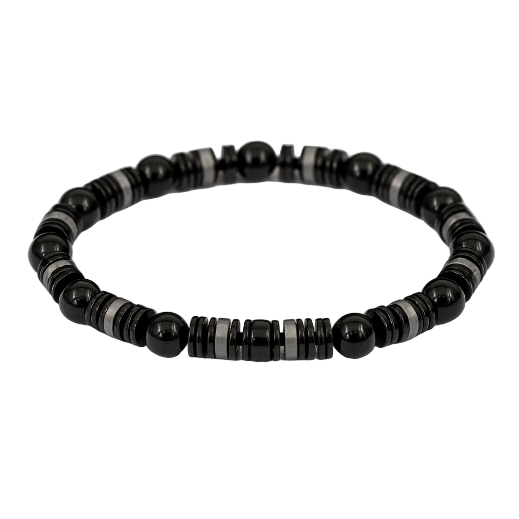Aquamarin & Onyx – Armband der Harmonie