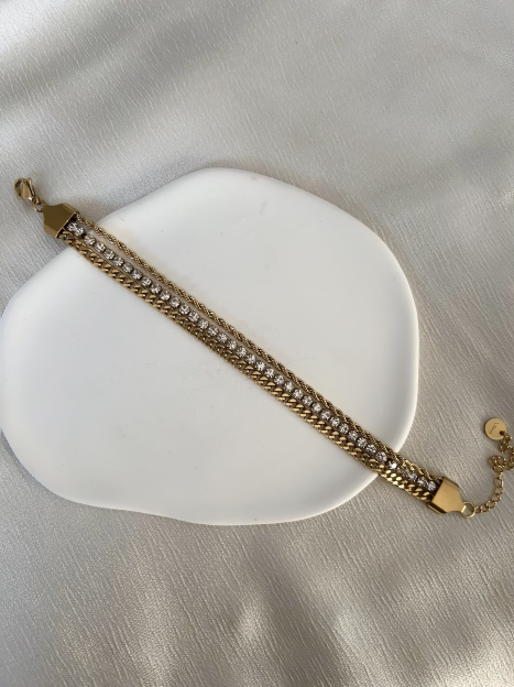 Tennis Letter Armband| 18K vergoldet
