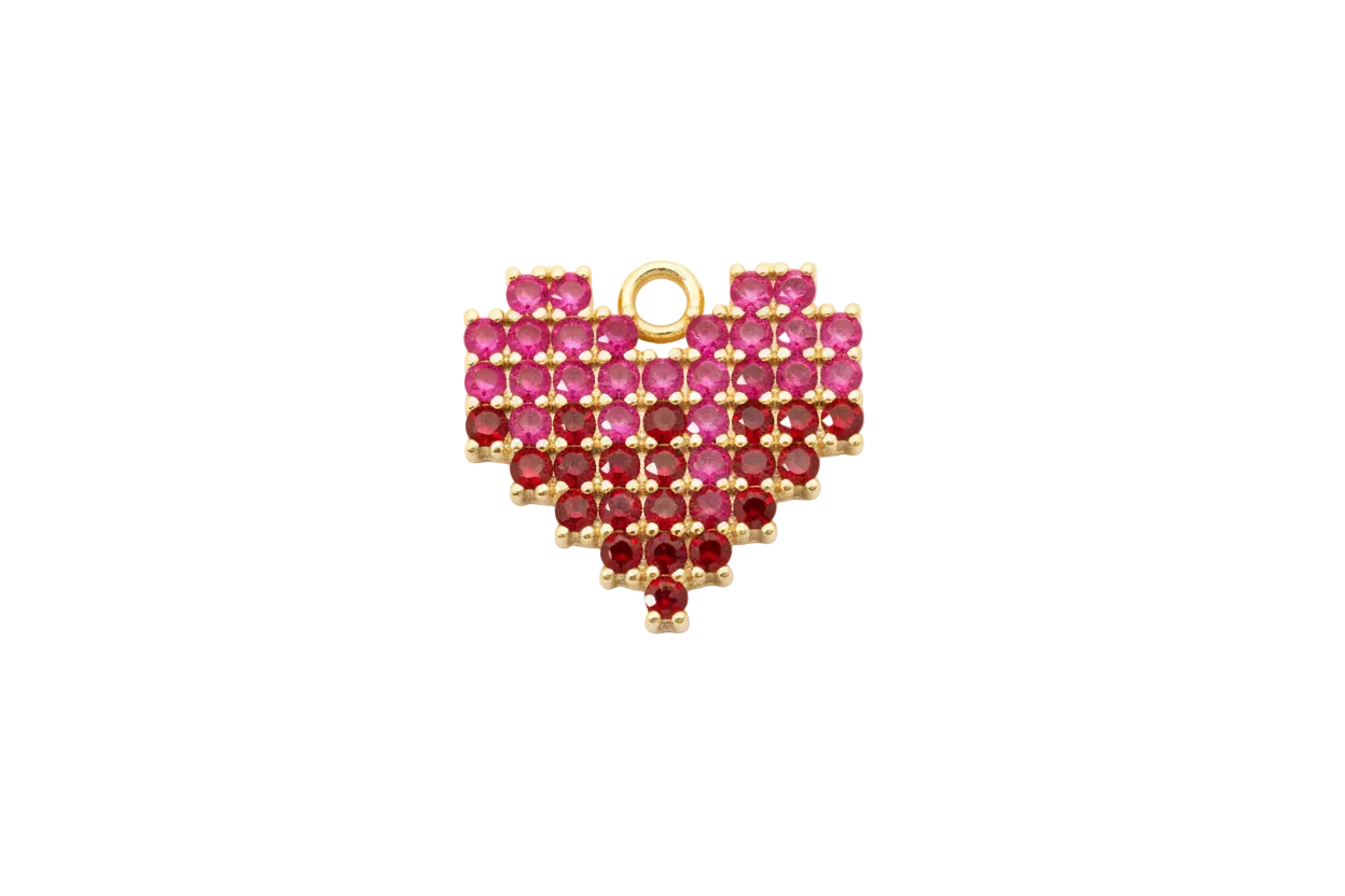 Herz Charm mit Zirkonia