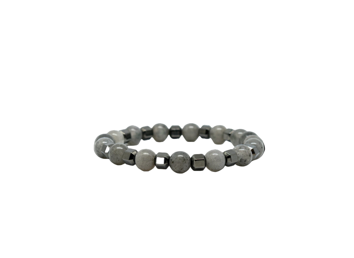 Grey Harmony – Armband aus Jaspis & Hämatit