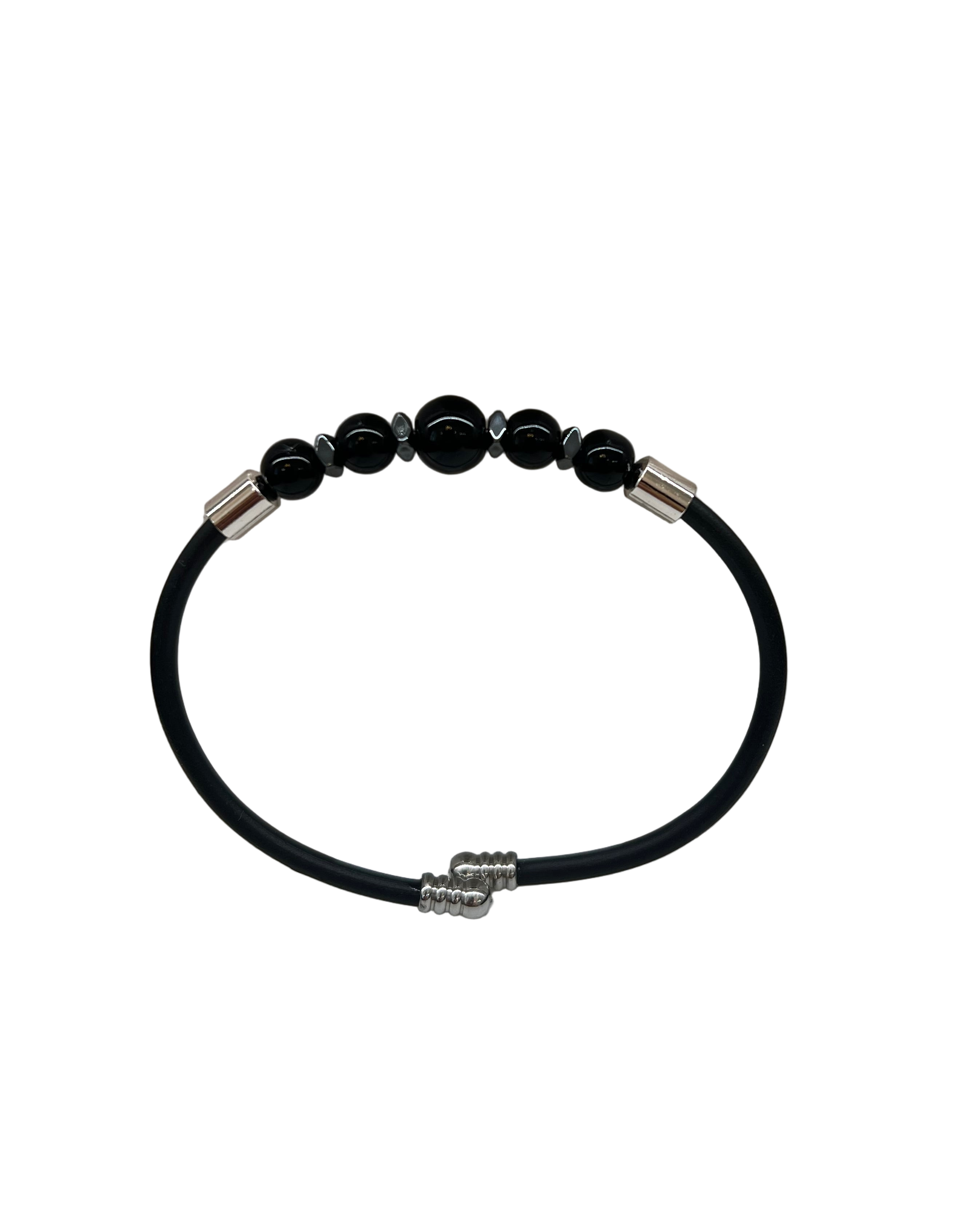 Schwarzes Armband mit Onyx-Perlen