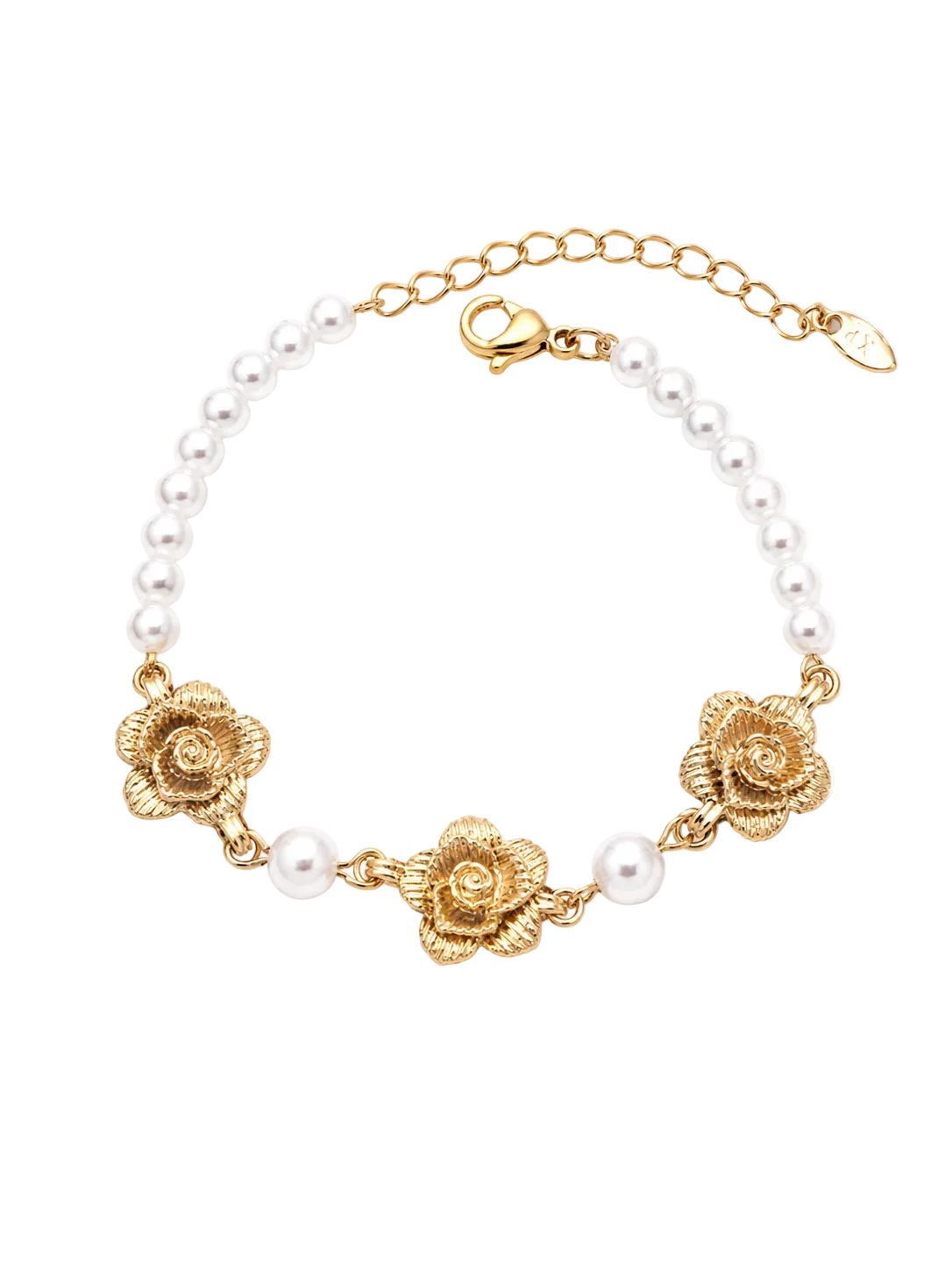 Golden Rose Pearl Bracelet