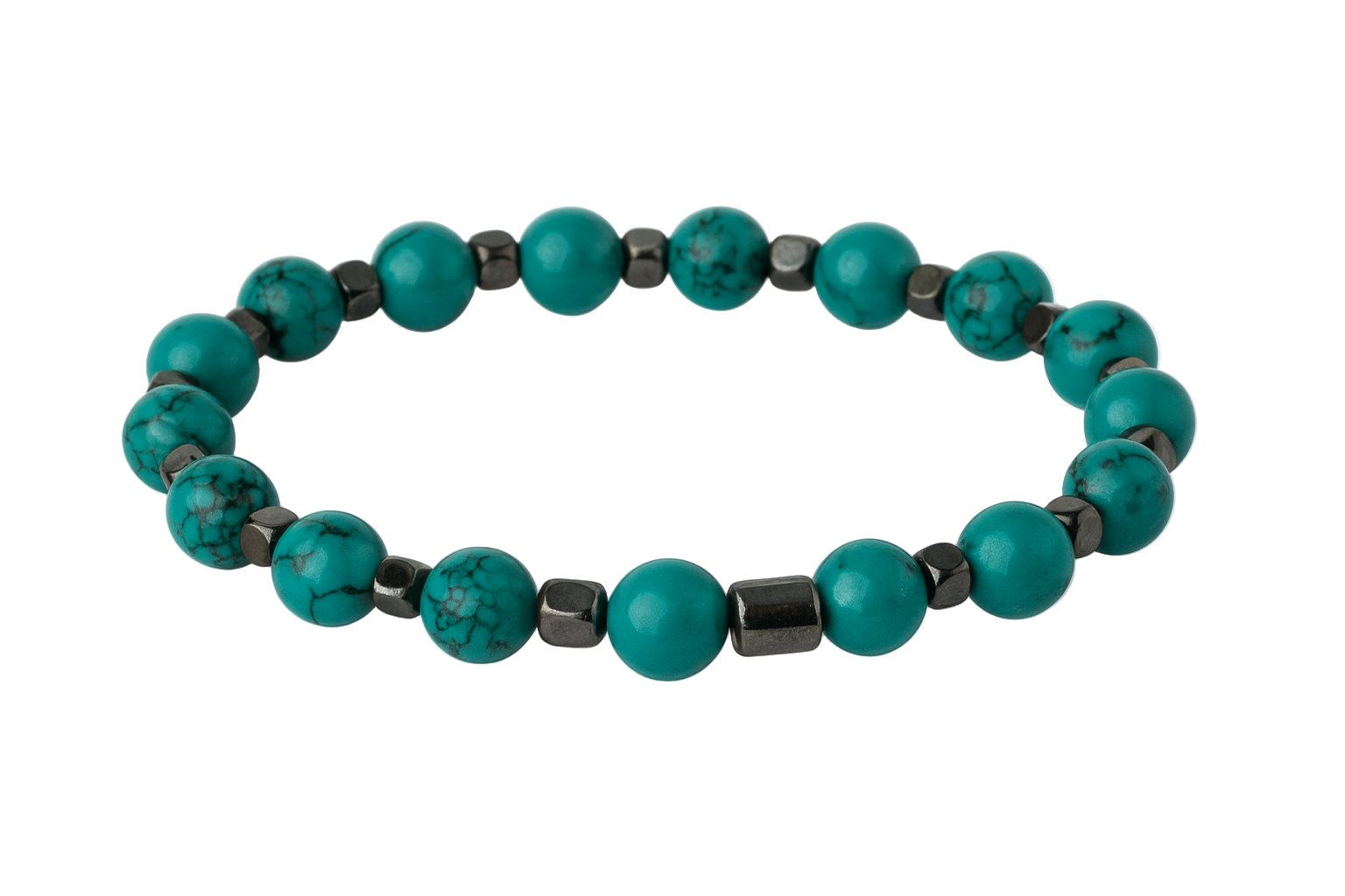 Türkisfarbener Howlith & Hämatit – Armband der Stärke