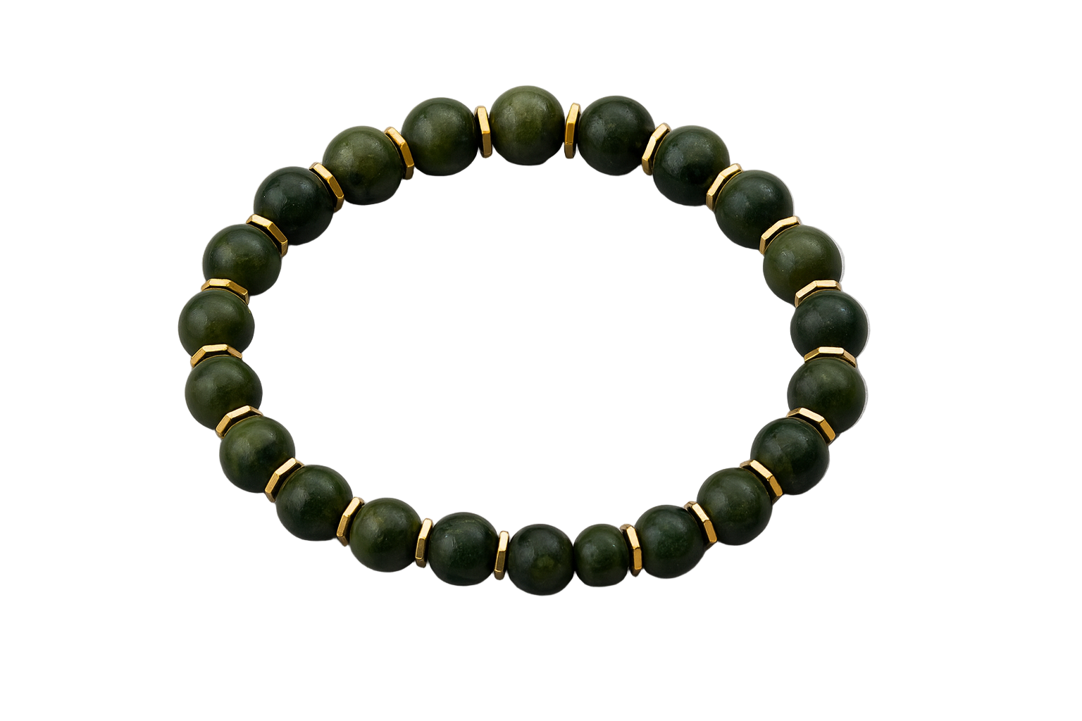Grüner Jade & Edelstahl – Armband der Harmonie
