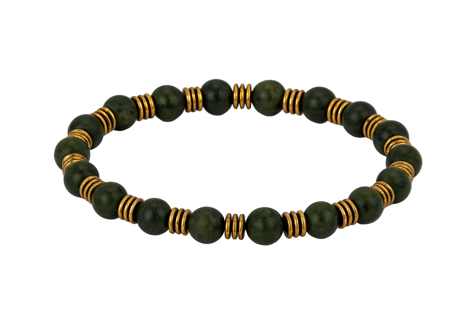 Grüner Jade & Edelstahl – Armband der Harmonie