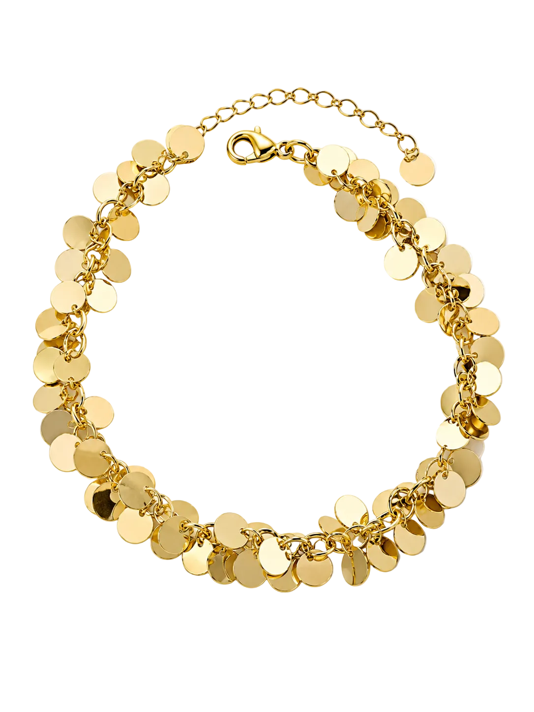 Golden Disc Fringe Bracelet
